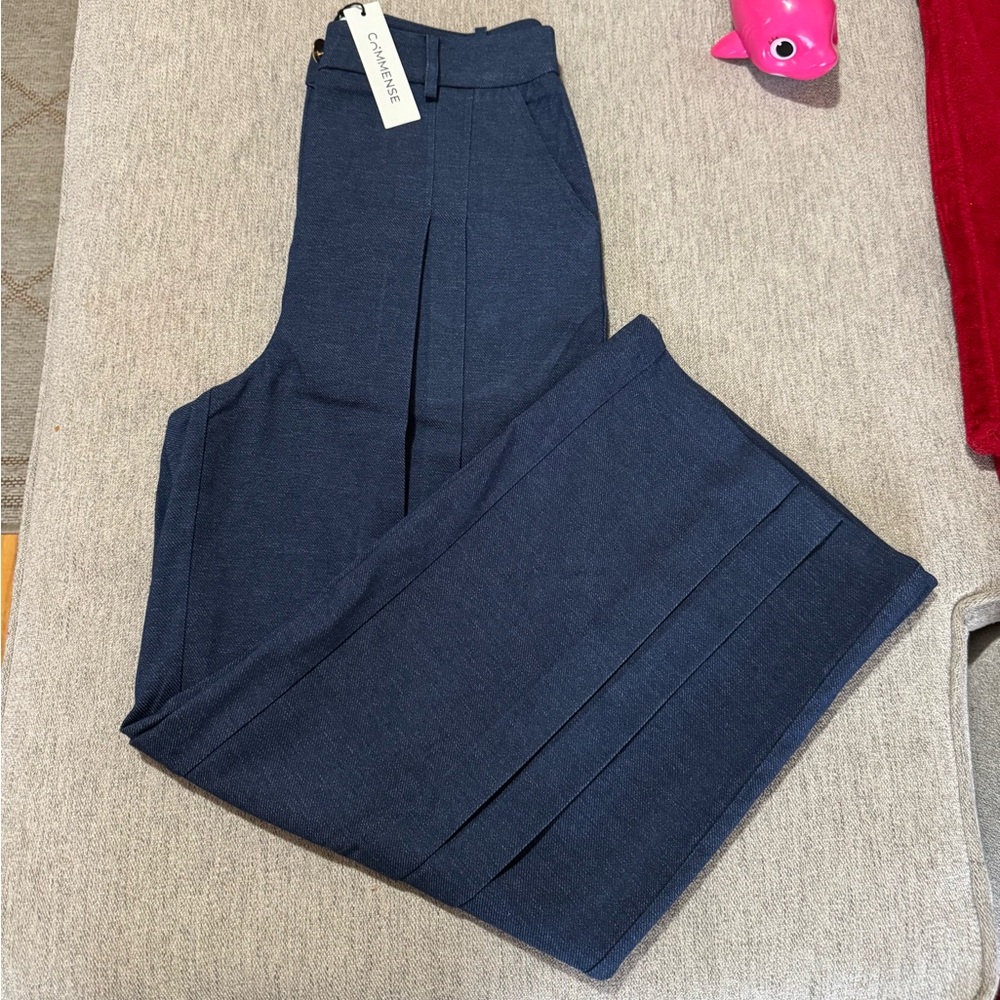 Elegant Pants Wide Leg Commense Navy